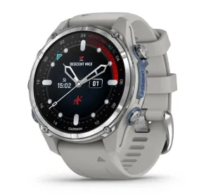 * Descent Mk3 - 43 Mm Stainless Steel With Fog Grey Silicone Band
