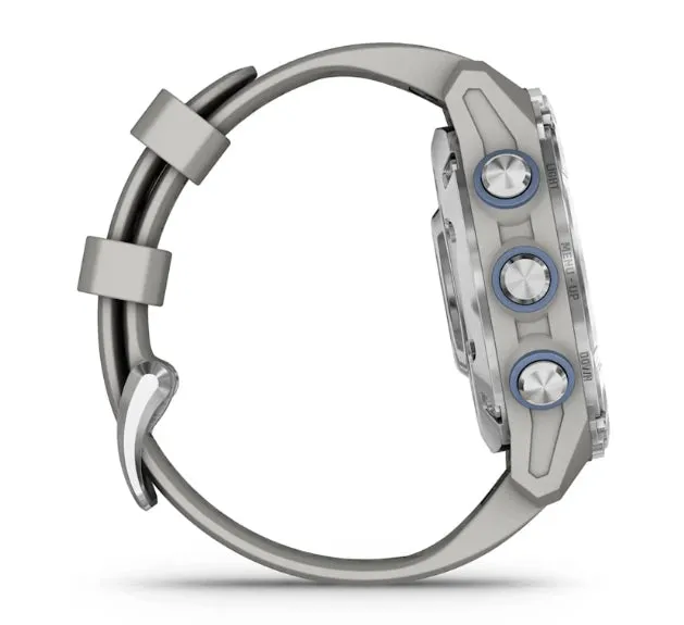 * Descent Mk3 - 43 Mm Stainless Steel With Fog Grey Silicone Band