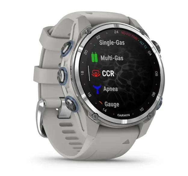 * Descent Mk3 - 43 Mm Stainless Steel With Fog Grey Silicone Band