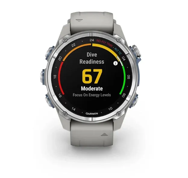 * Descent Mk3 - 43 Mm Stainless Steel With Fog Grey Silicone Band