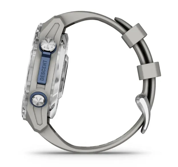 * Descent Mk3 - 43 Mm Stainless Steel With Fog Grey Silicone Band