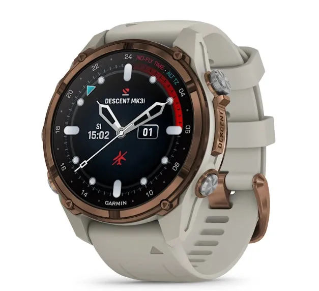 * Descent Mk3I - 43 Mm Bronze Pvd Titanium With French Grey Silicone Band
