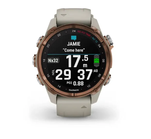 * Descent Mk3I - 43 Mm Bronze Pvd Titanium With French Grey Silicone Band