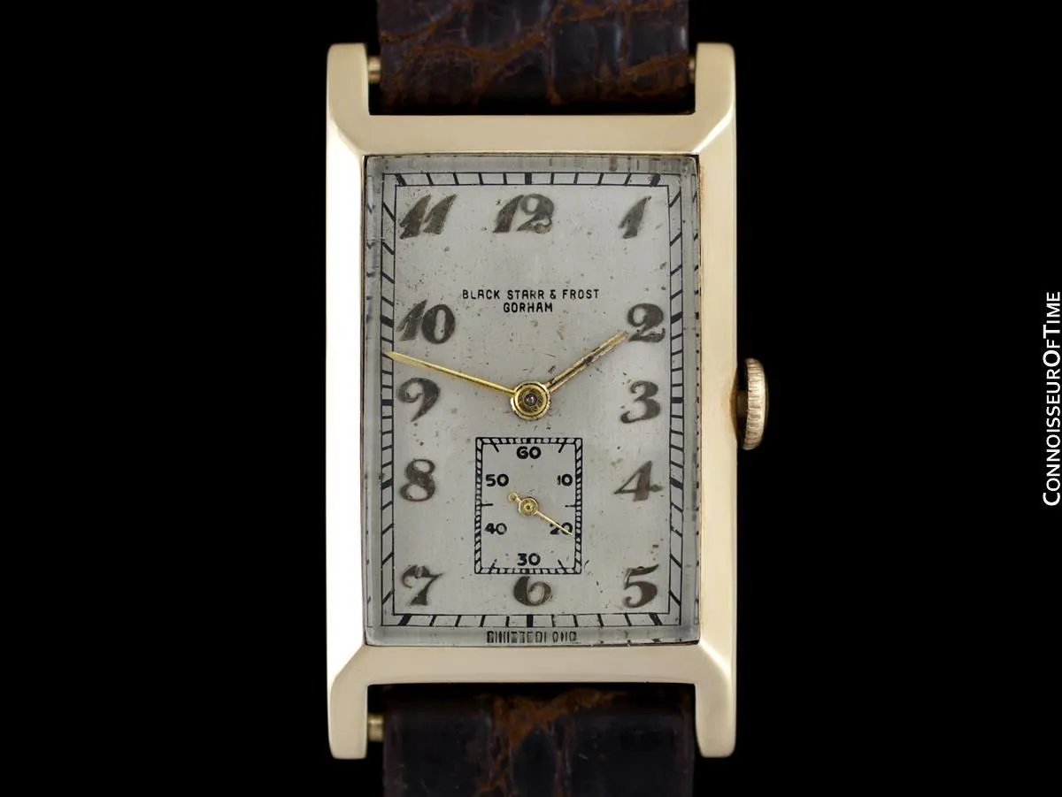 1934 Black Starr & Frost by Zenith Vintage Mens 14K Gold Watch - Gifted by Legendary TV Host Ed Sullivan