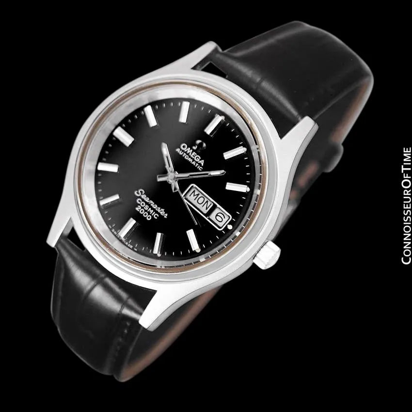 1970's Omega Seamaster Cosmic 2000 Vintage Mens Dive Watch, Automatic, Day Date - Stainless Steel