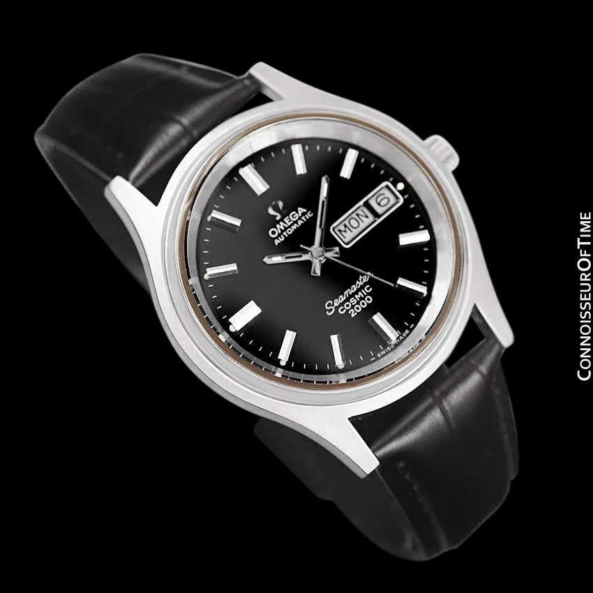 1970's Omega Seamaster Cosmic 2000 Vintage Mens Dive Watch, Automatic, Day Date - Stainless Steel
