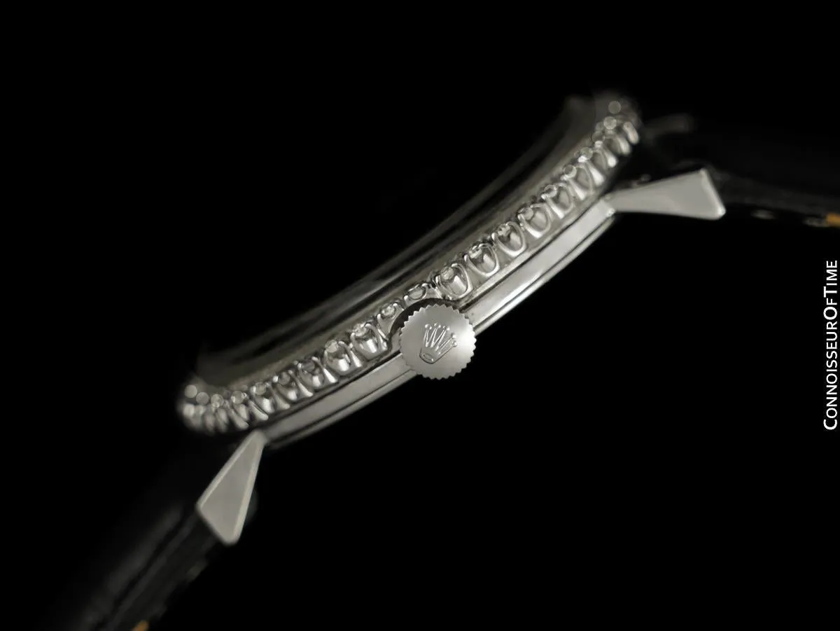 1973 Rolex Precision Vintage Mens Ref. 3411 Dress Watch - Stainless Steel & Diamonds