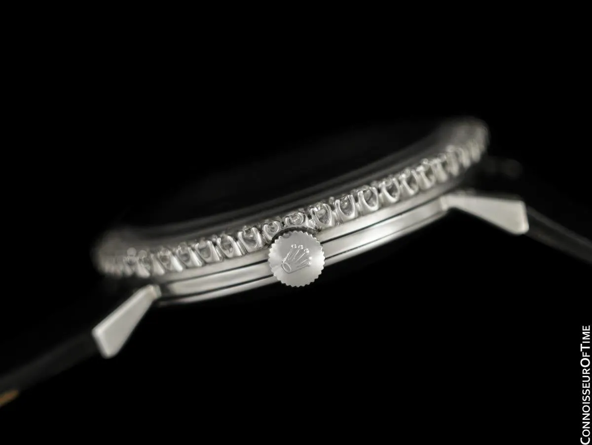 1973 Rolex Precision Vintage Mens Ref. 3411 Dress Watch - Stainless Steel & Diamonds