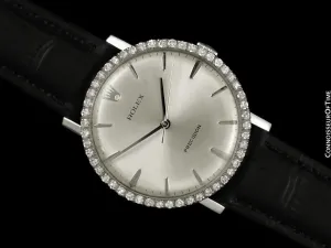 1973 Rolex Precision Vintage Mens Ref. 3411 Dress Watch - Stainless Steel & Diamonds
