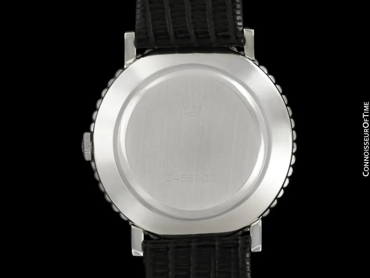 1973 Rolex Precision Vintage Mens Ref. 3411 Dress Watch - Stainless Steel & Diamonds