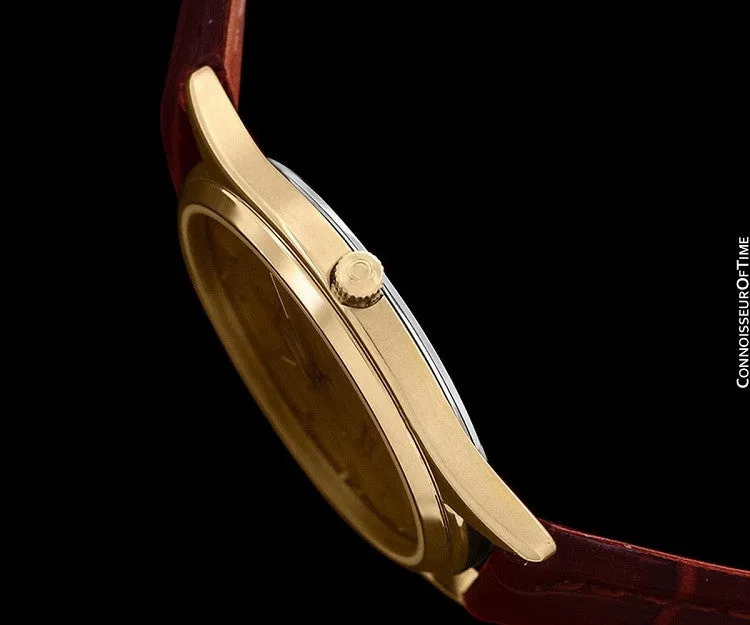 1985 Omega Seamaster Jubilee Vintage Mens Quartz Watch, Quick Setting Date - 18K Gold Plated