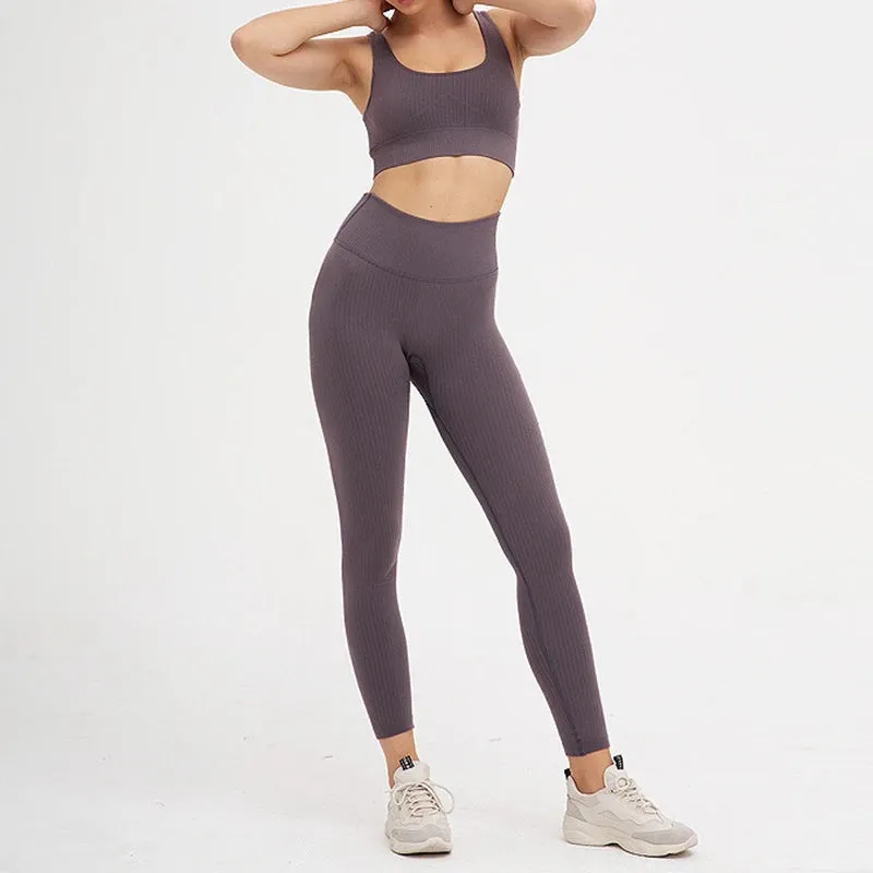 2-Pieces Seamless Padded Sports Bra & High Waist Legging