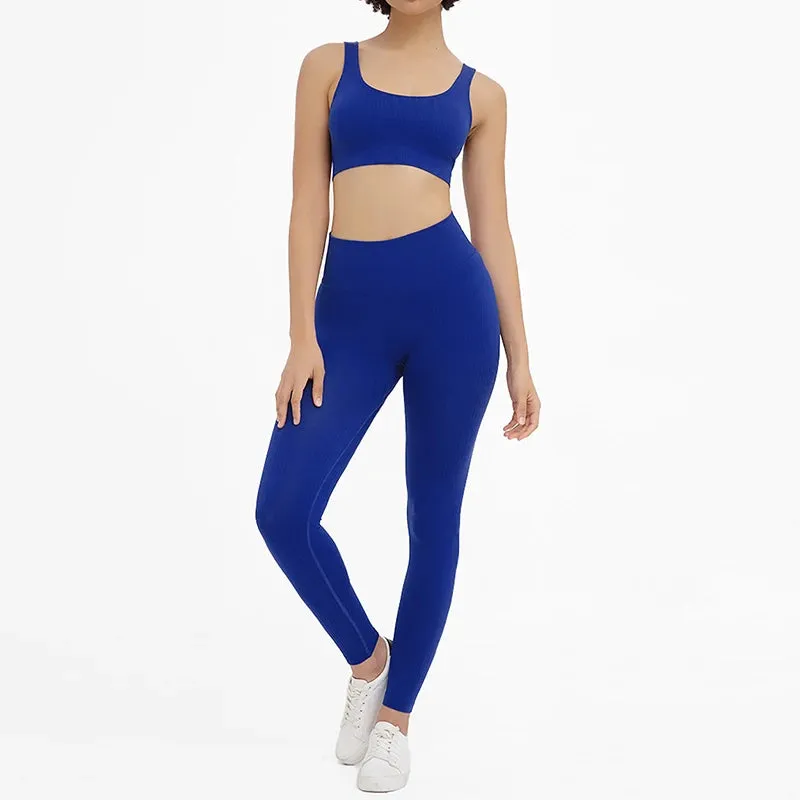 2-Pieces Seamless Padded Sports Bra & High Waist Legging