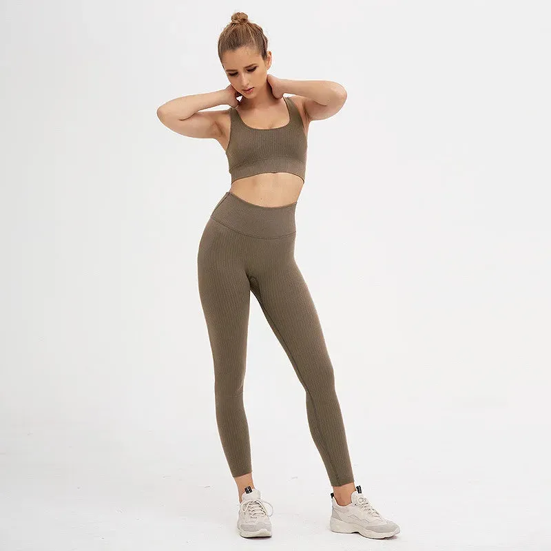 2-Pieces Seamless Padded Sports Bra & High Waist Legging