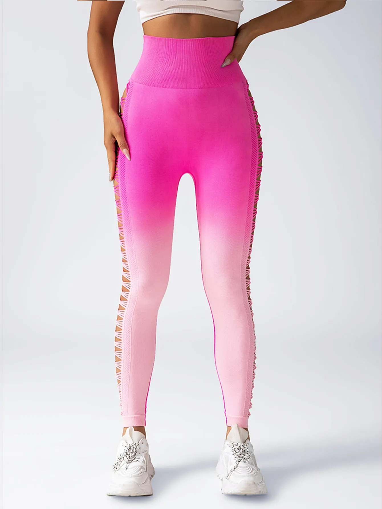 3 Pack Women's Gradient Butterfly High-Waist Butt-Lifting Leggings | Seamless Yoga Pants | Scrunch Elastic Tights