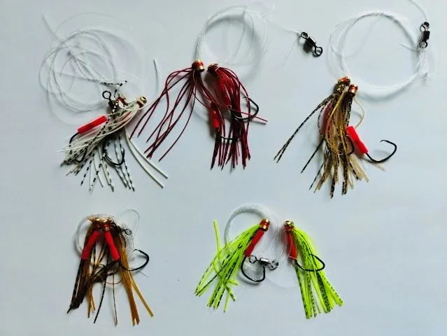 30X MasterPro Skirt Rigs Whiting Fishing Rigs in 5 Different Colours with Size2# Hooks