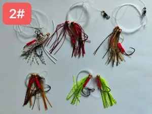 30X MasterPro Skirt Rigs Whiting Fishing Rigs in 5 Different Colours with Size2# Hooks