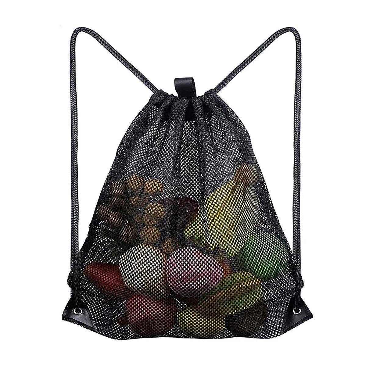 4X Heavy Duty Mesh Drawstring Bag Gym Equipment Storage Bag for Beach Swimming