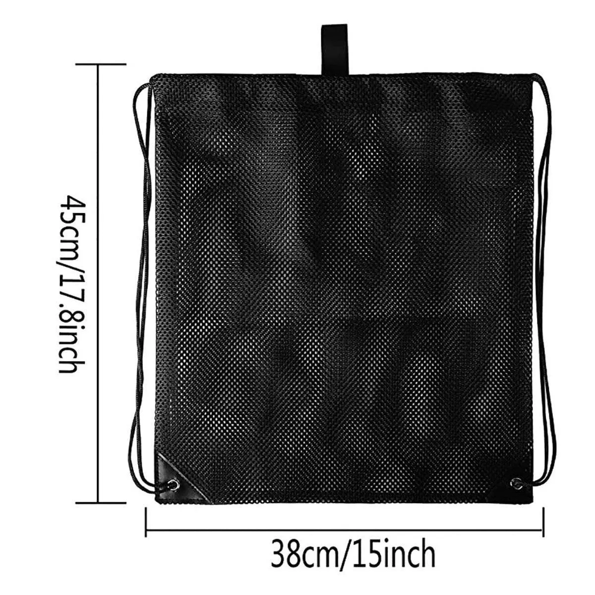 4X Heavy Duty Mesh Drawstring Bag Gym Equipment Storage Bag for Beach Swimming