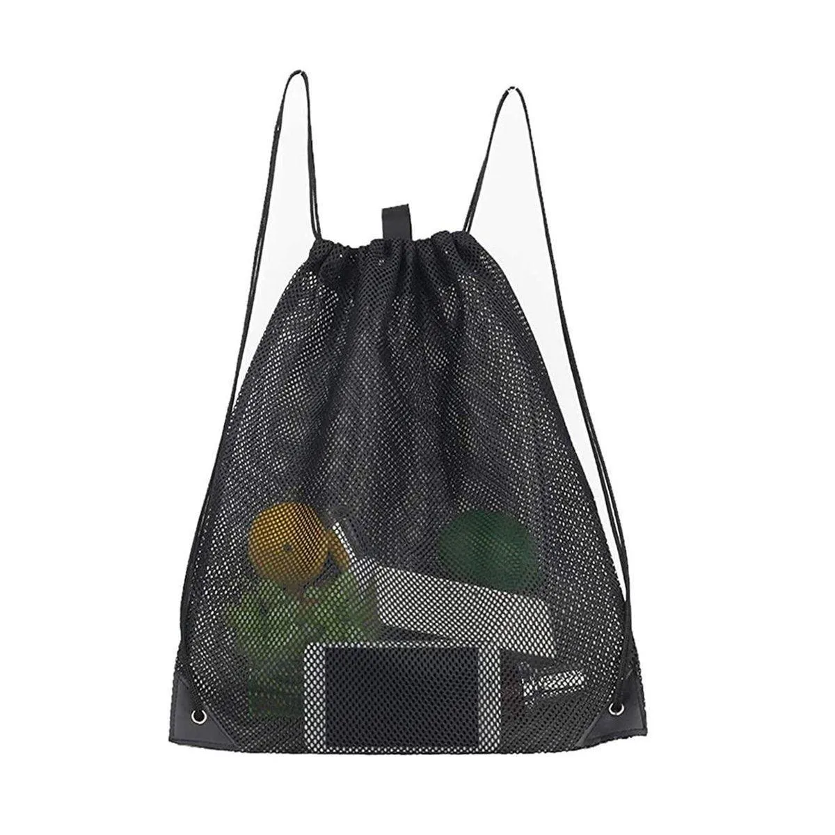 4X Heavy Duty Mesh Drawstring Bag Gym Equipment Storage Bag for Beach Swimming