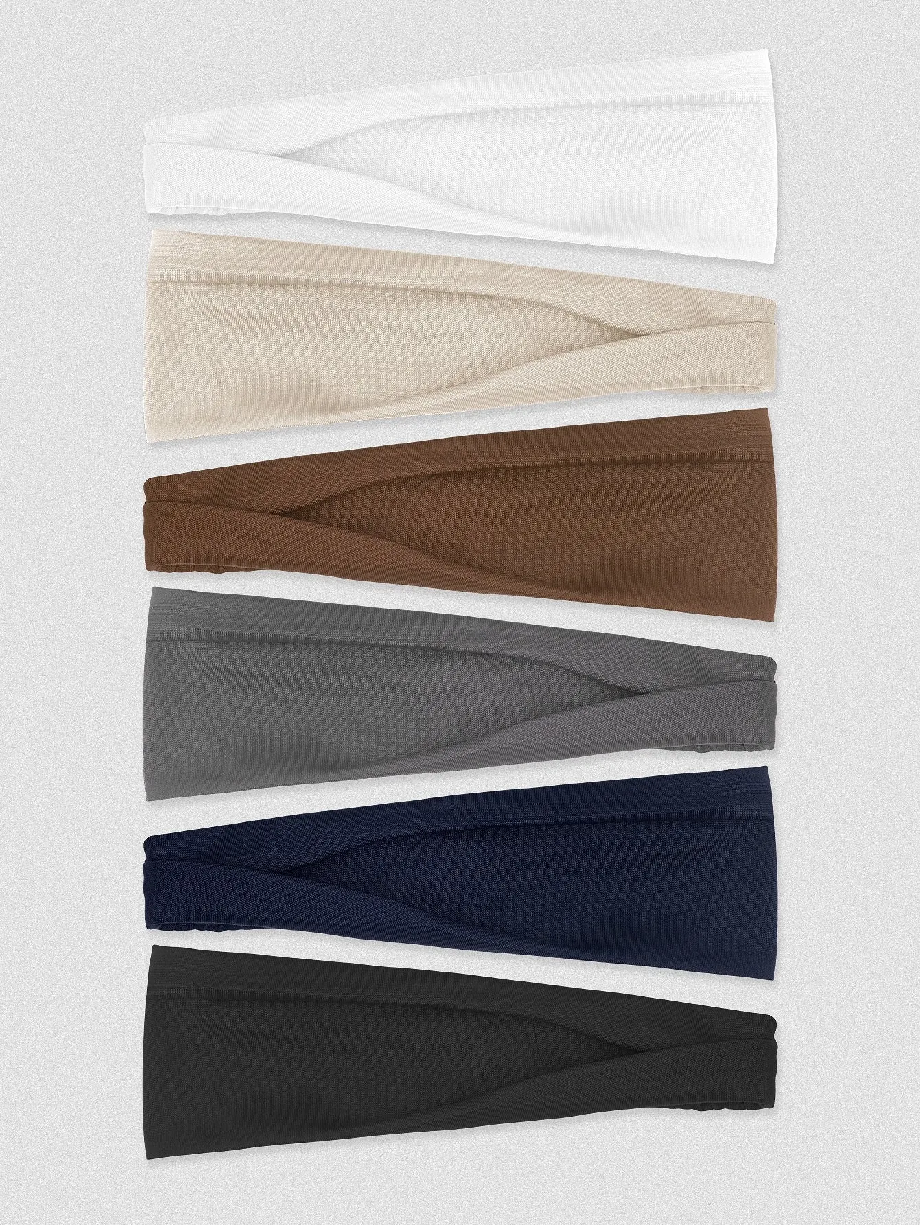 6pcs/Set Solid Color Elastic Sports Headbands