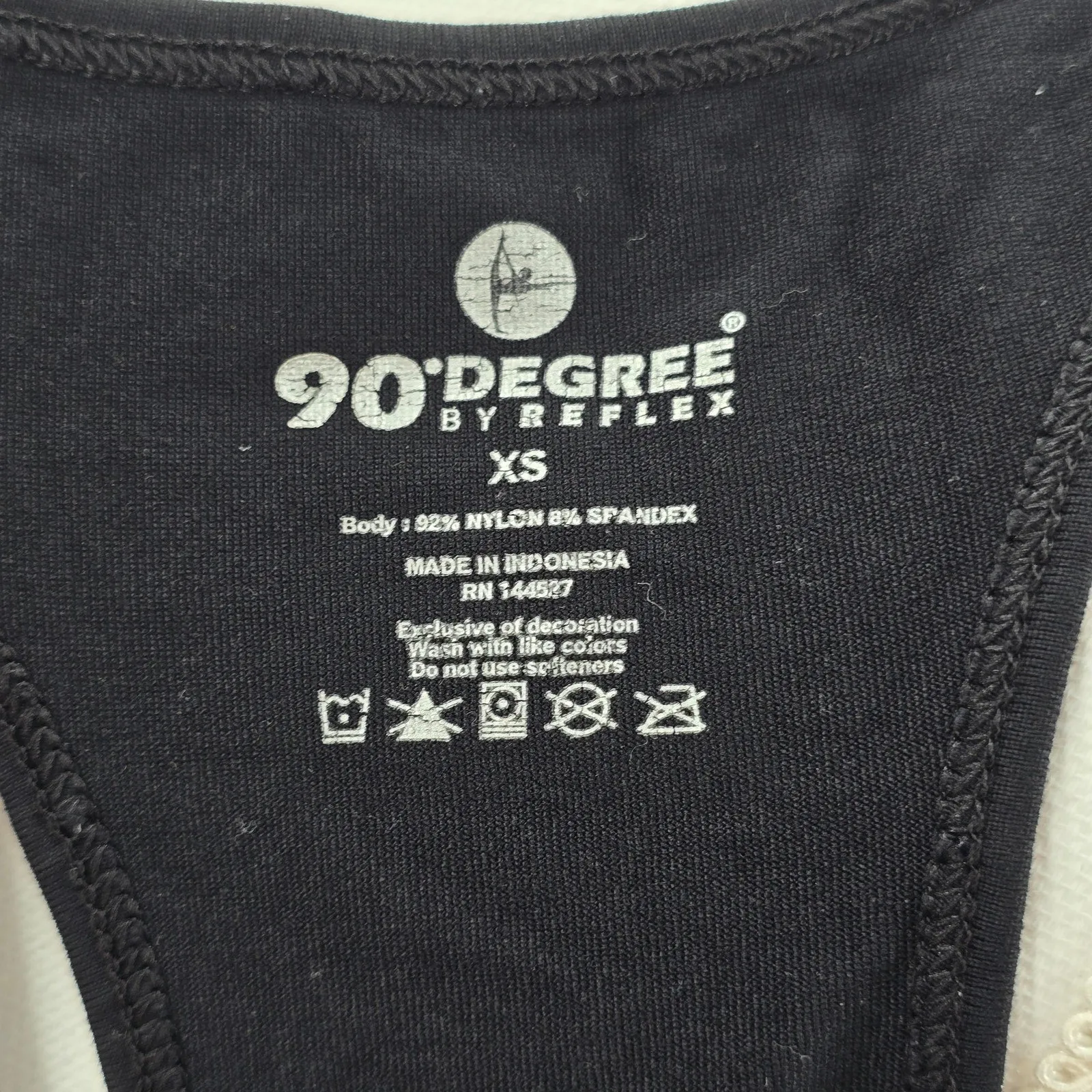 90 Degree by Reflex Black Racerback Activewear Sleeveless Tank Top XS