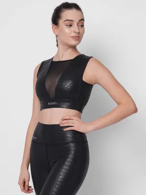 Active luxe print sports bra