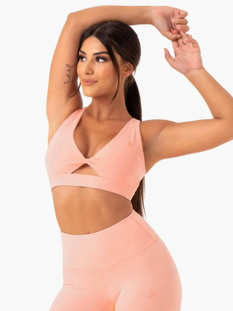 ADAPT TWIST SPORTS BRA - PEACH