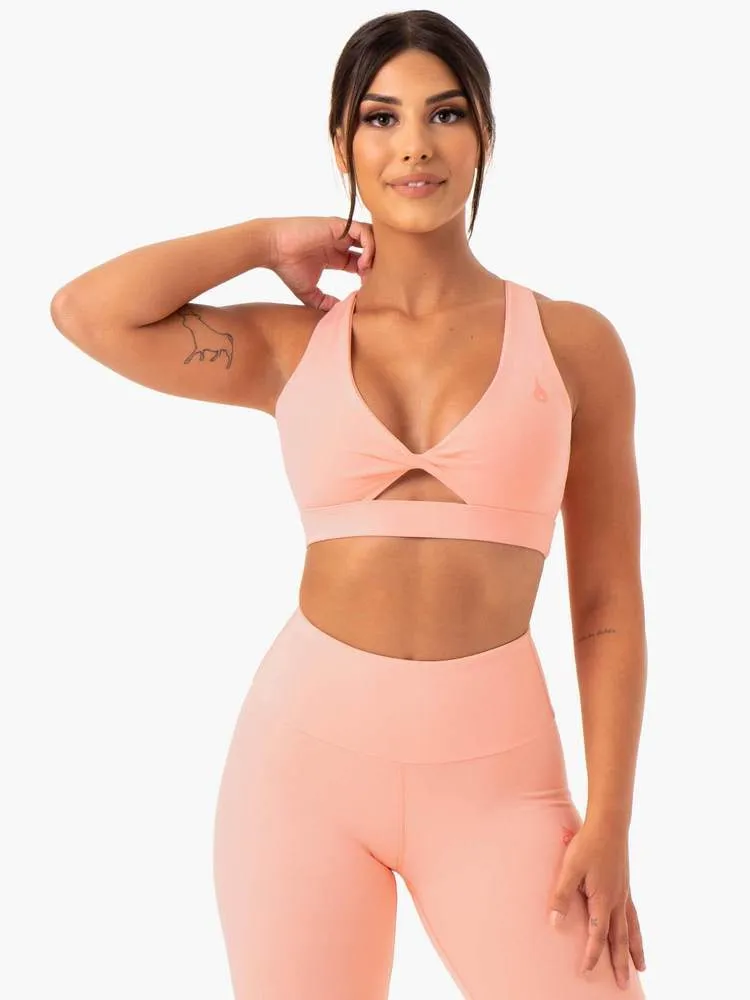 ADAPT TWIST SPORTS BRA - PEACH