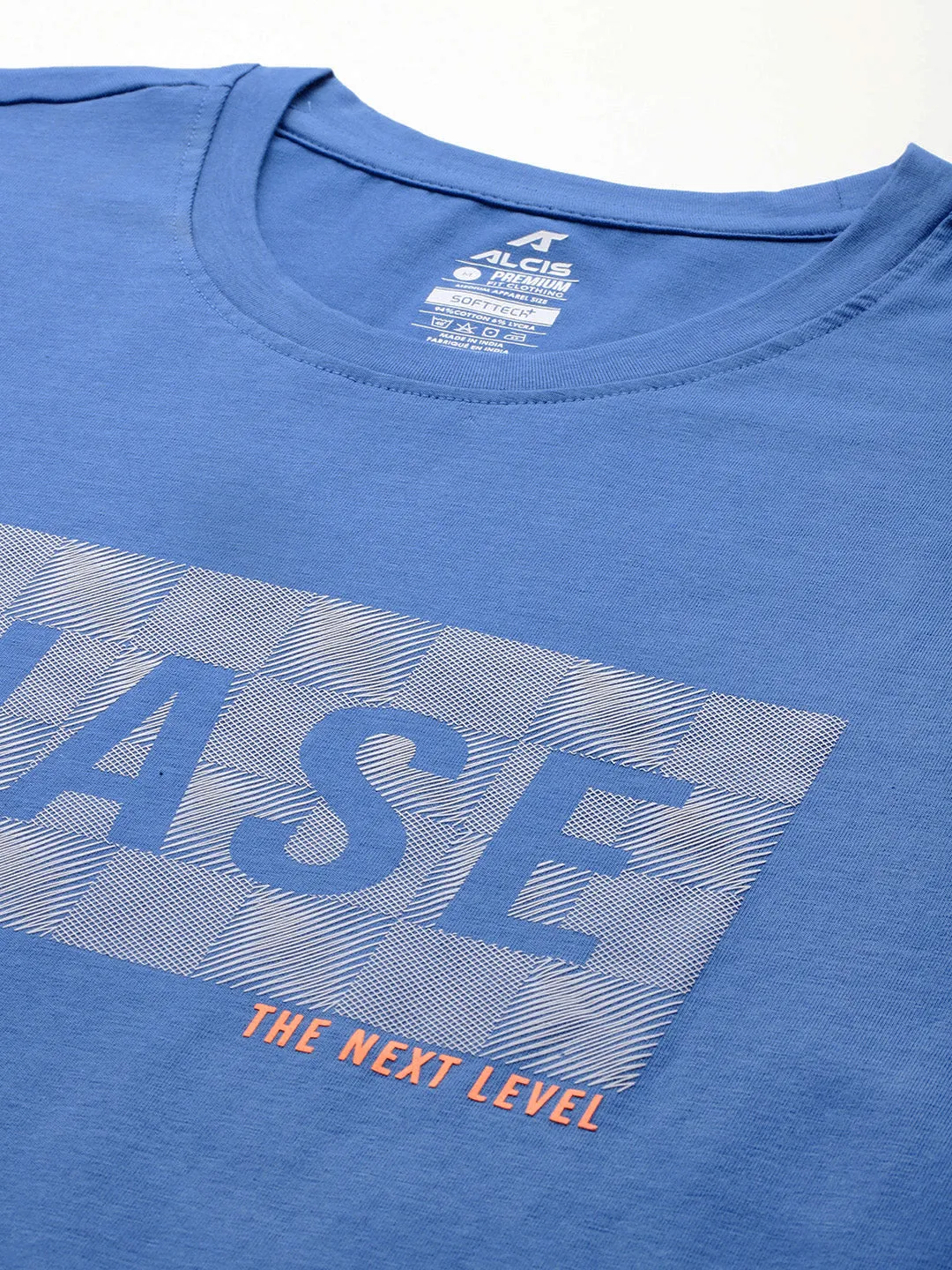 Alcis Men Blue Typography Printed T-shirt