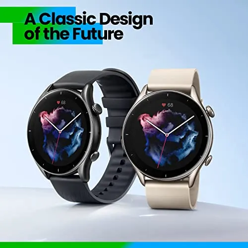 Amazfit GTR 3 Smart Watch 46mm for Android iPhone, 21-Day Battery Life, Alexa Built-in, GPS, Fitness Tracker with 150  Sports Modes, AMOLED Display, Heart Rate Sleep Health Tracker, Black