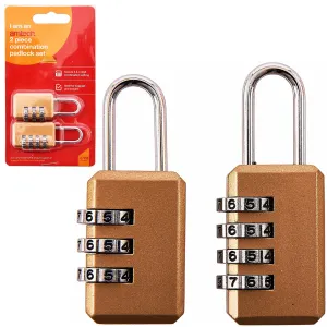Amtech 2 Piece Travel Suitcase Combination Padlock Set