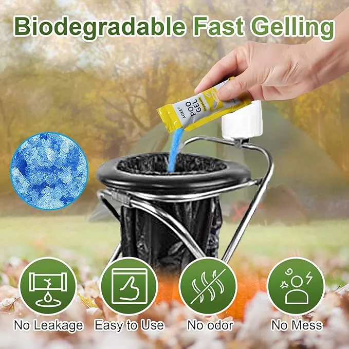 AOKE Portable Toilet Absorbent Gel Powder - 25 Pack Poo Deodorizing Treatment for Outdoor Camping and Hiking