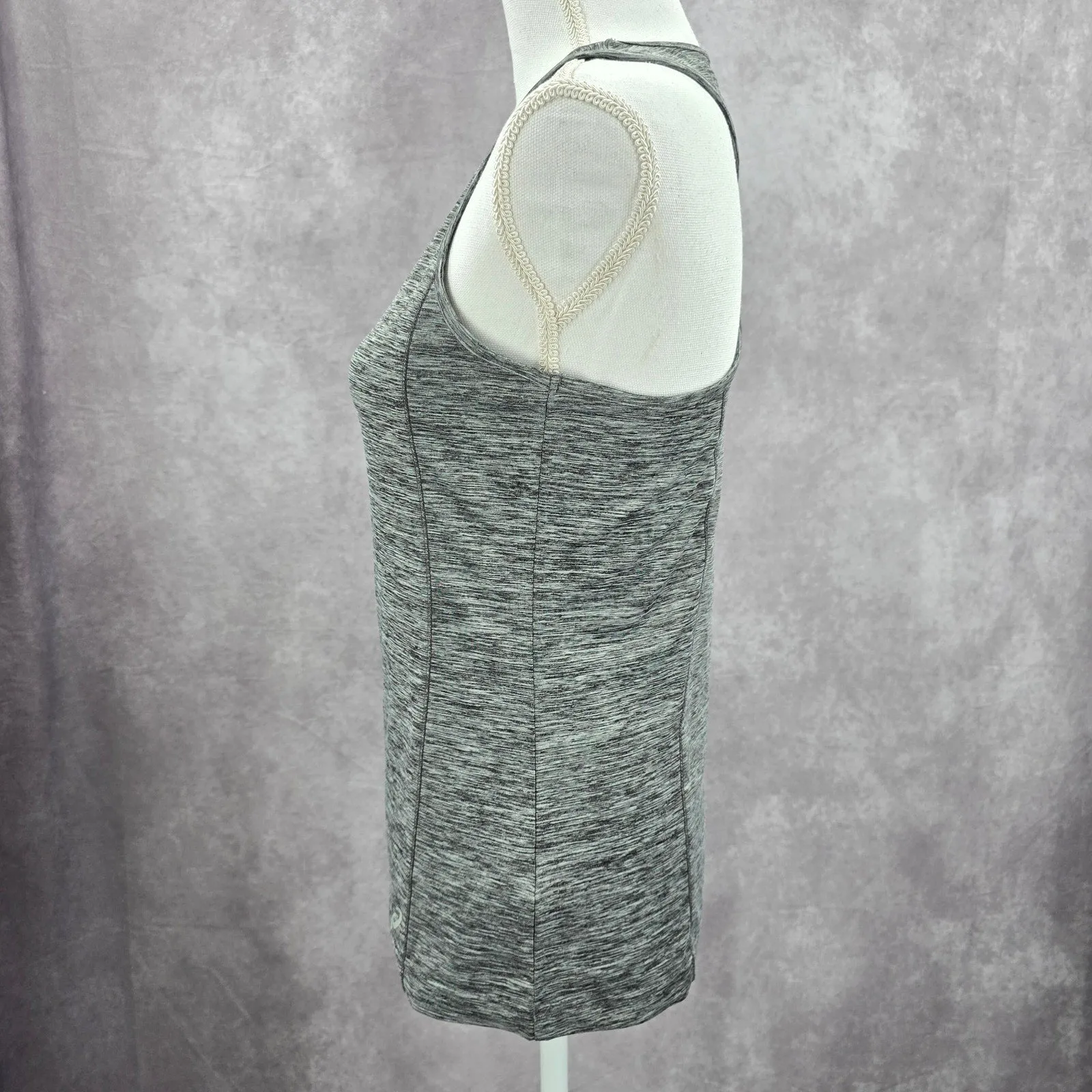 Asics Gray Heather Racerback Activewear Sportswear Tank Top Small