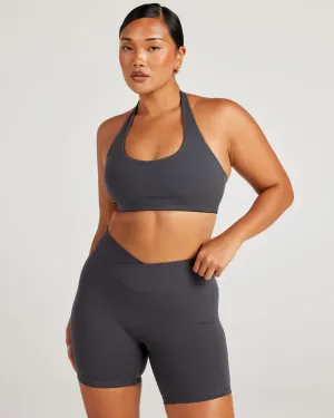 Aura Halter V2 Bra - Charcoal