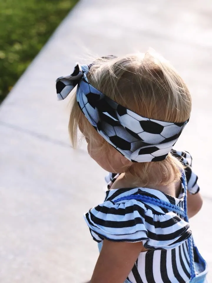 Baby Bling Soccer Printed Knot Headband