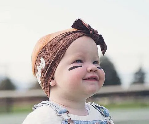 Baby Bling Touchdown Football Printed Knot Headband