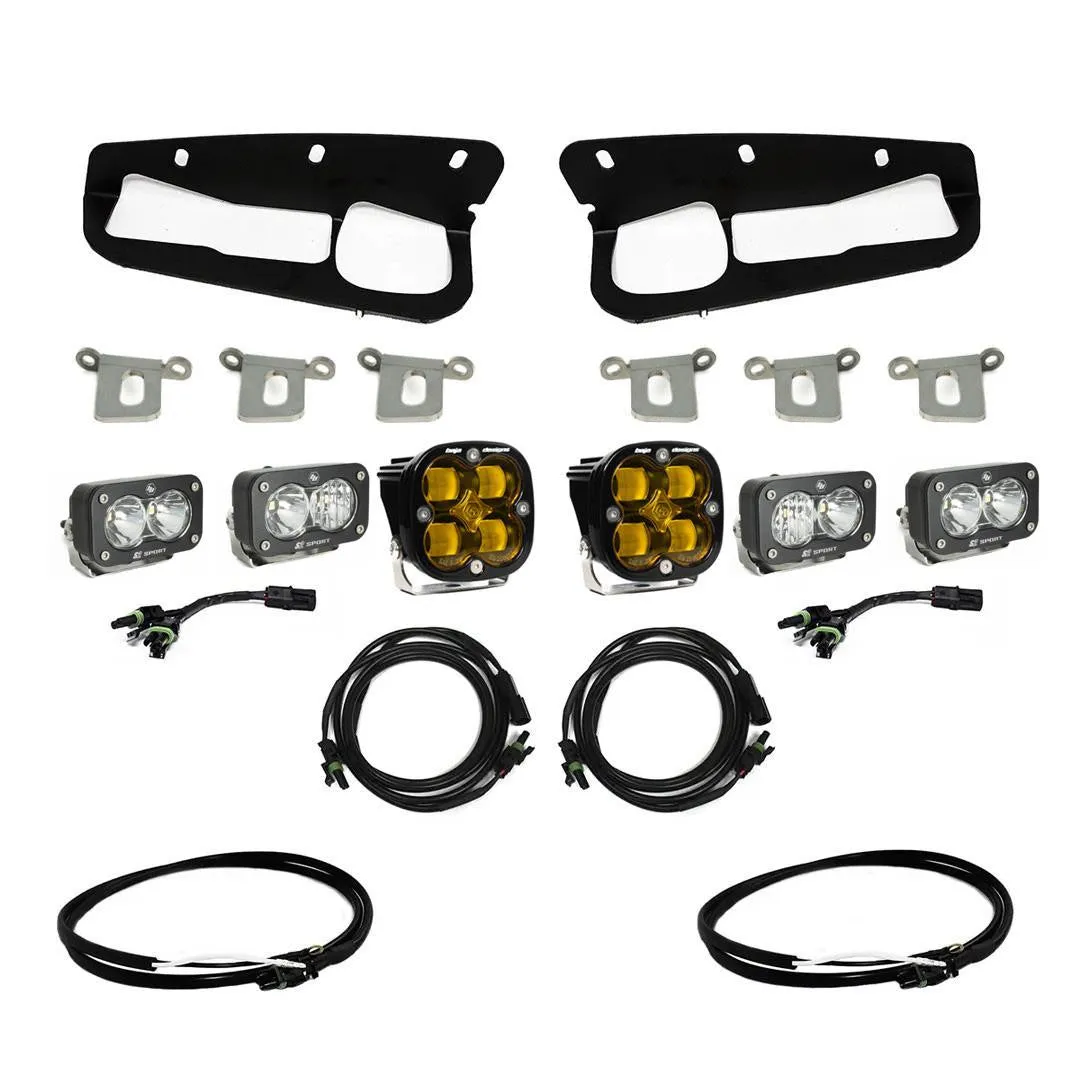 Baja Designs 21-22 Ford Bronco w/ Modular Bumper S2 SAE Sportsmen Fog Pocket Light Kit - Amber | baj448178