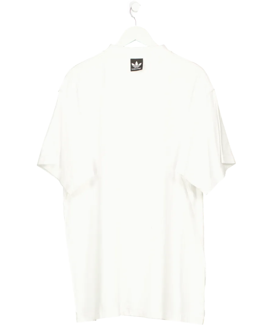 Balenciaga x Adidas White Logo Print T-shirt UK L