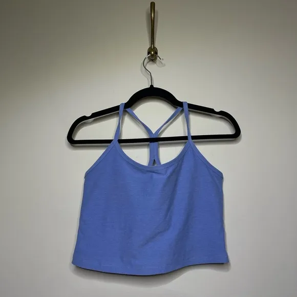 Beyond Yoga Spacedye Slim Racerback Cropped Tank Periwinkle Cloud Heather