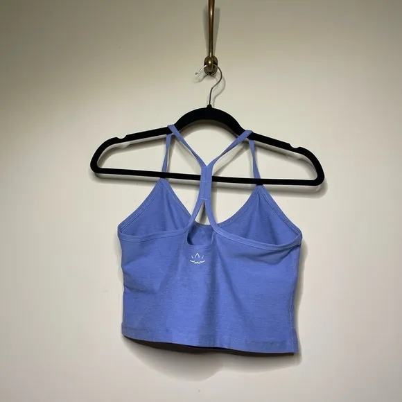 Beyond Yoga Spacedye Slim Racerback Cropped Tank Periwinkle Cloud Heather