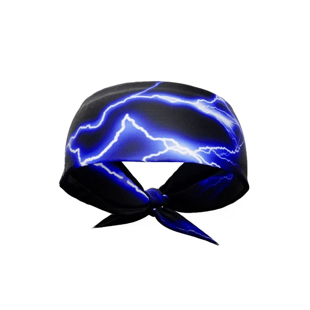 Blue Lightning Tie Headband | Elite Athletic Gear
