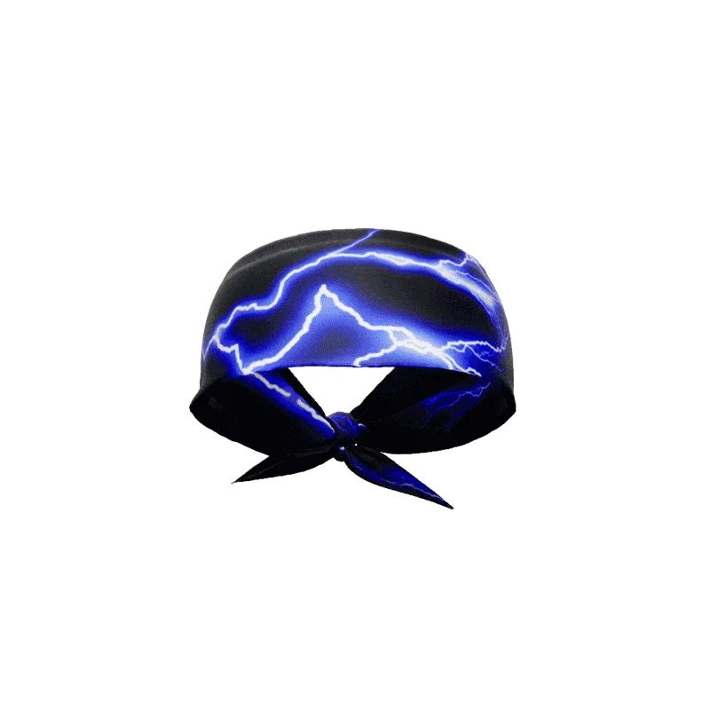 Blue Lightning Tie Headband | Elite Athletic Gear