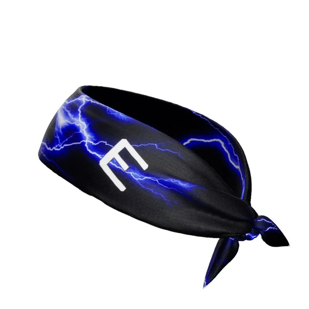 Blue Lightning Tie Headband | Elite Athletic Gear