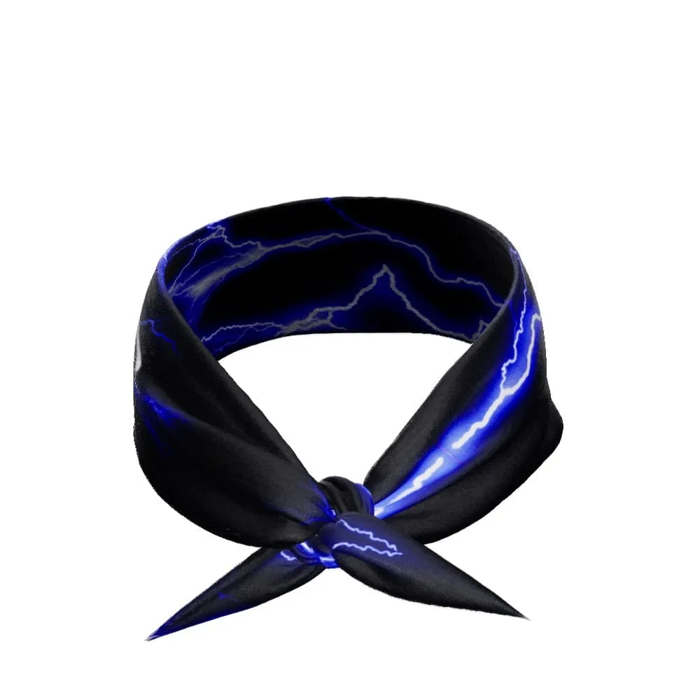 Blue Lightning Tie Headband | Elite Athletic Gear