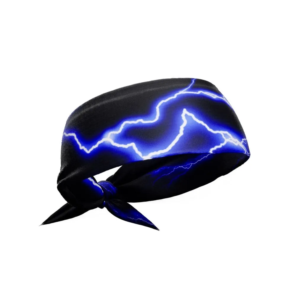 Blue Lightning Tie Headband | Elite Athletic Gear