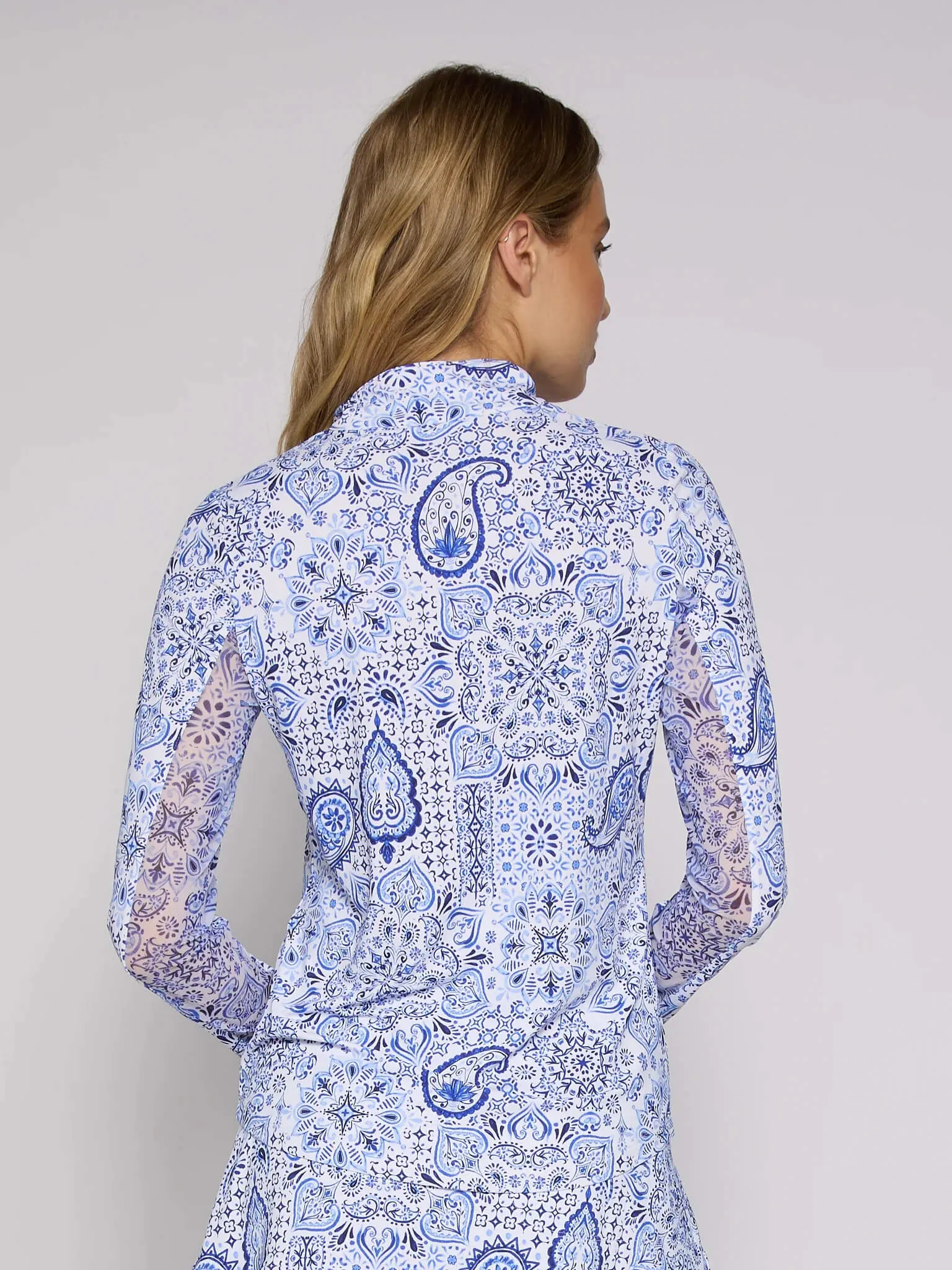 Blue Paisley UPF 50  Sport Shirt