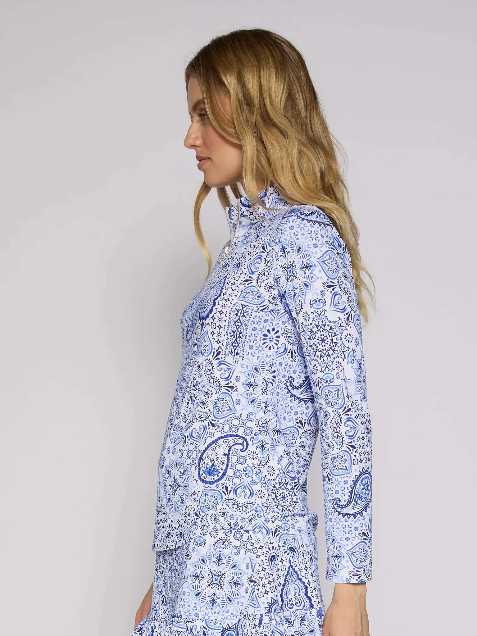 Blue Paisley UPF 50  Sport Shirt