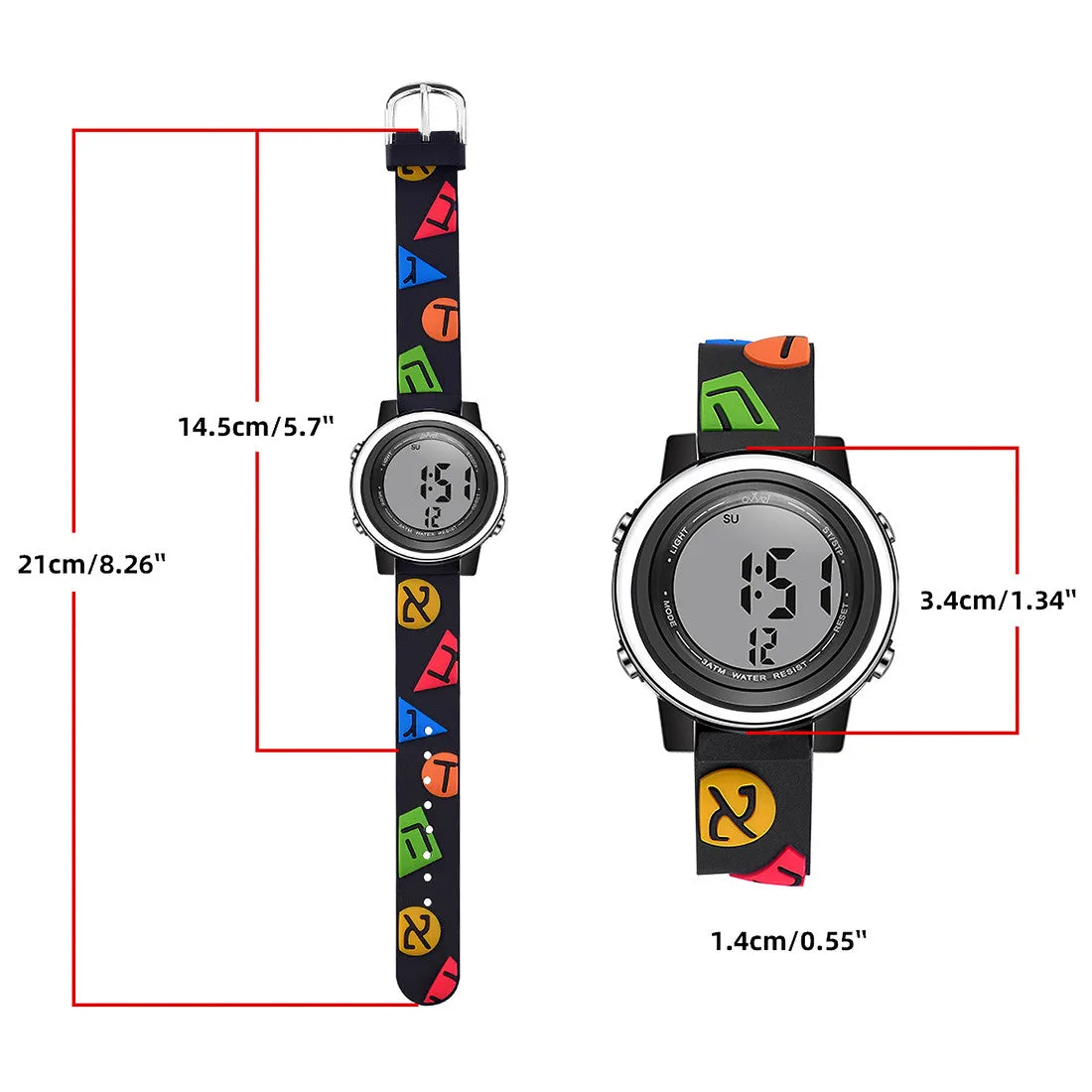 Boys Digital Sports Watch with many features - Aleph Beis