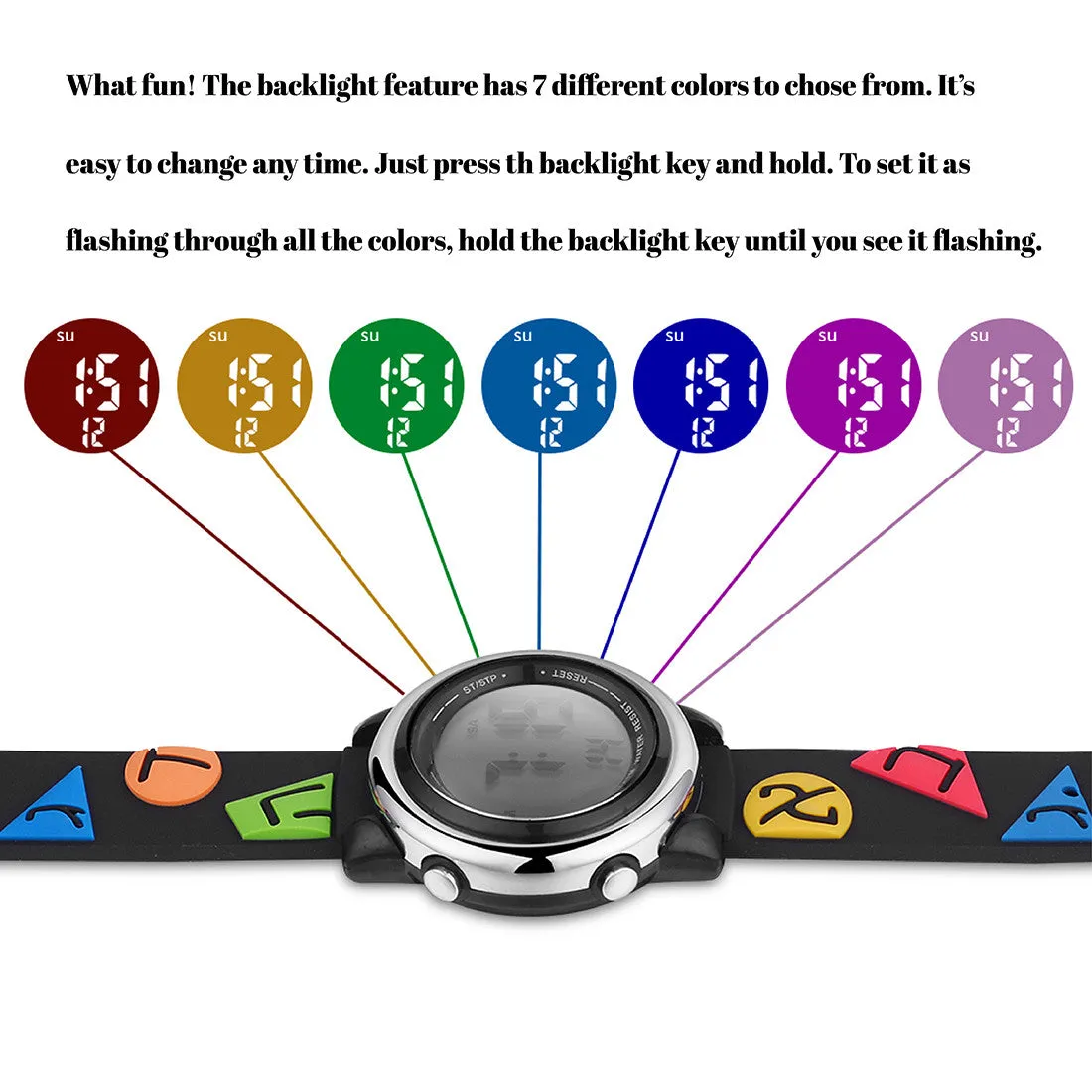 Boys Digital Sports Watch with many features - Aleph Beis